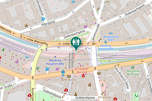 Map showing location of Schönbrunner Straße 218 B 4 Toilet