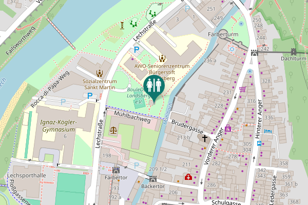 Map showing location of Lechstraße 5 Toilet