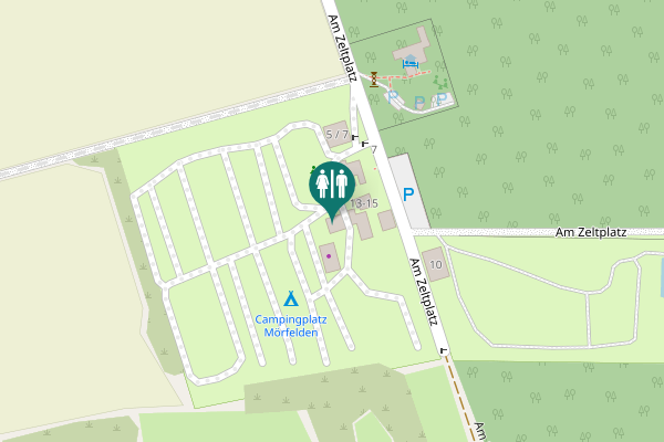 Map showing location of Am Zeltplatz 9-11 Toilet