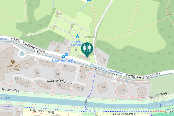 Map showing location of Kartäuserstraße 99 Toilet