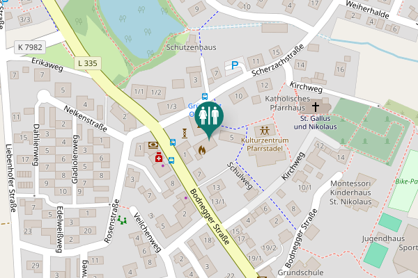 Map showing location of Bodnegger Straße 3 Toilet