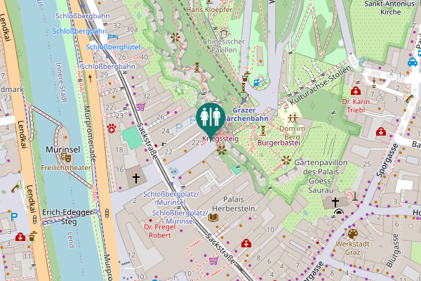 Map showing location of WC - Schloßbergplatz