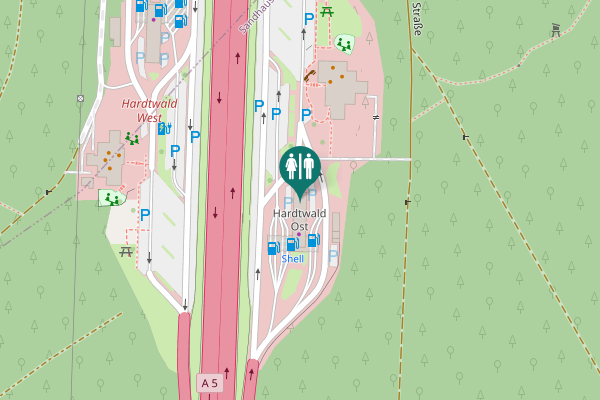 Map showing location of LKW-BUS Toilet