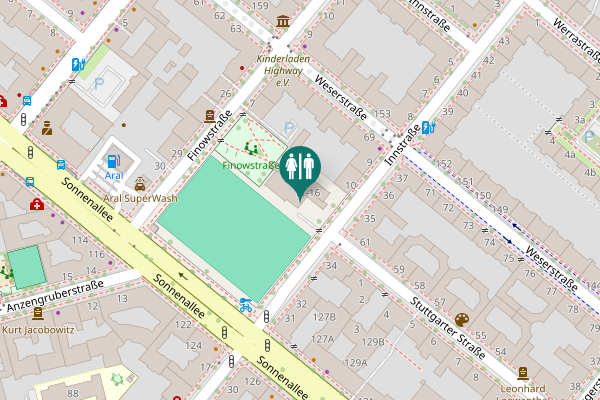 Map showing location of Innstraße 11-16 Toilet