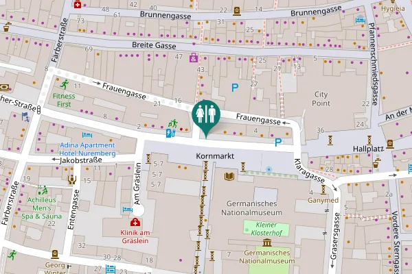 Map showing location of Kornmarkt 6 Toilet