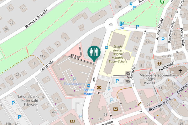 Map showing location of WC Breiter Hagen