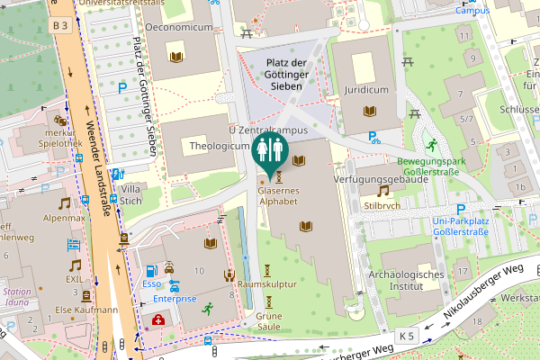 Map showing location of Platz der Göttinger Sieben 1 Toilet