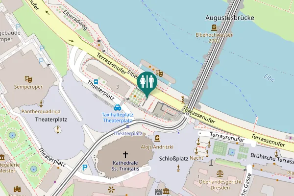 Map showing location of Terrassenufer Toilet