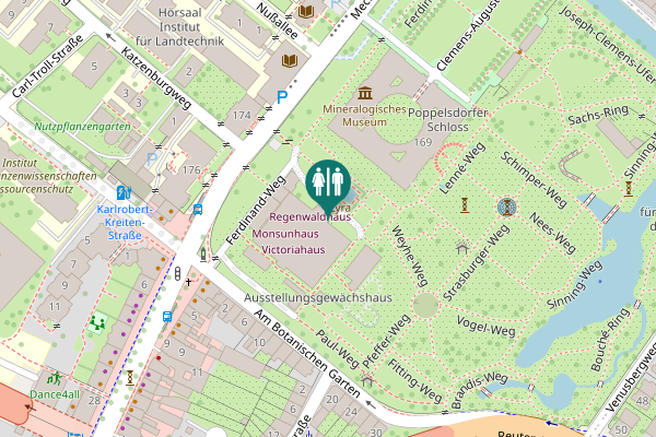 Map showing location of Winter-Weg Toilet