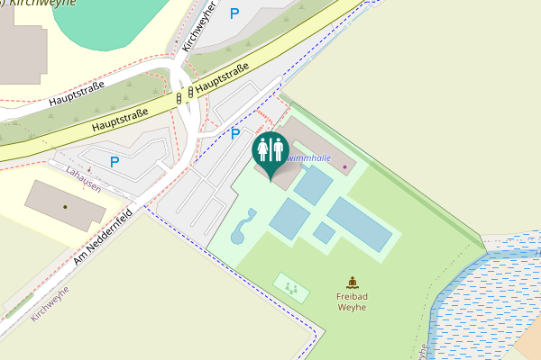 Map showing location of Am Neddernfeld 80 Toilet