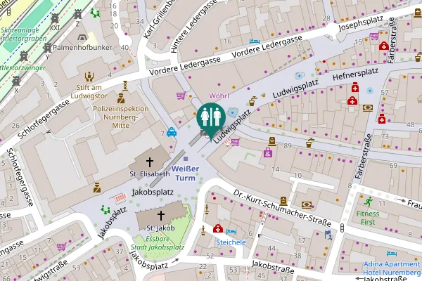 Map showing location of Ludwigsplatz 19 Toilet