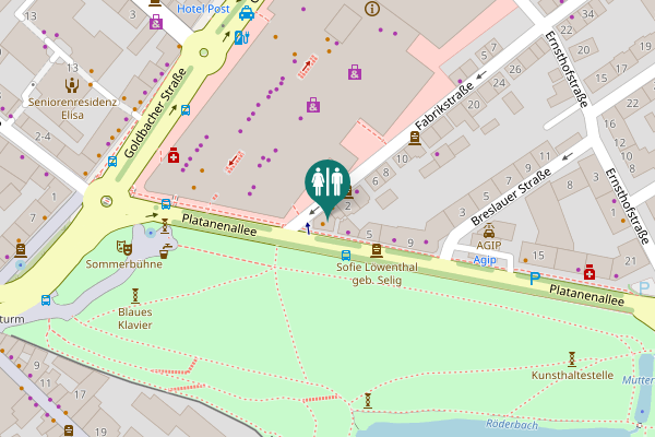 Map showing location of Platanenallee 1 Toilet