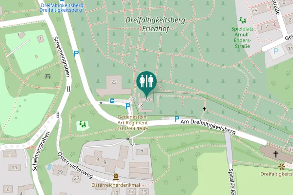Map showing location of Am Dreifaltigkeitsberg 20 Toilet