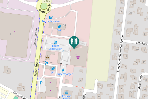 Map showing location of Toilette Rewe