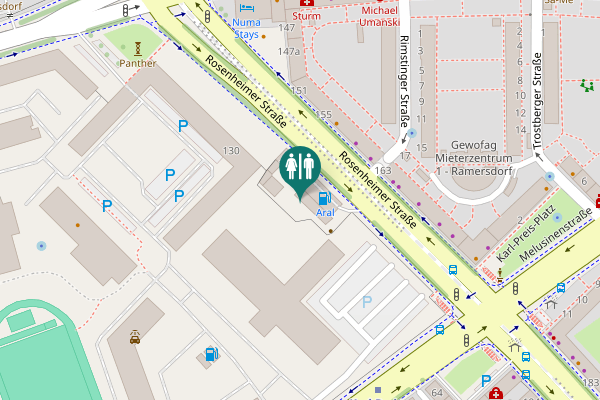 Map showing location of Rosenheimer Straße 138 Toilet