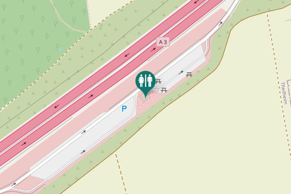 Map showing location of A 3 Toilet