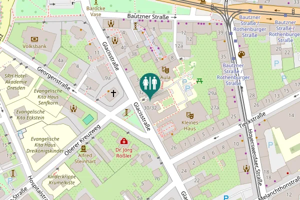 Map showing location of Glacisstraße 30 Toilet