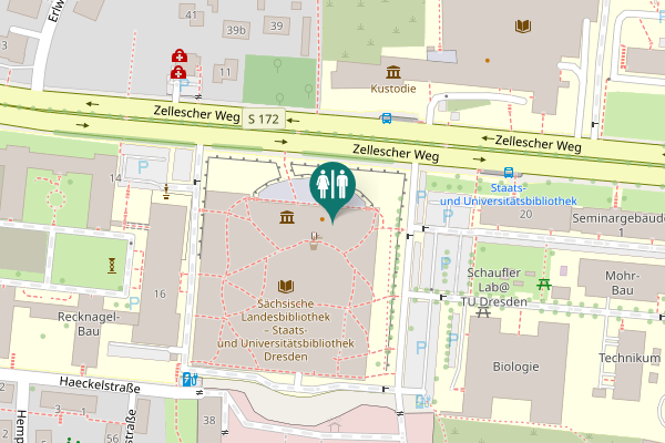Map showing location of Zellescher Weg 18 Toilet