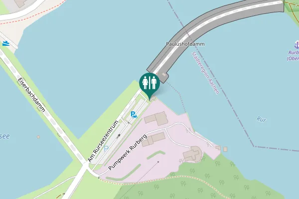 Map showing location of Am Rurseezentrum Toilet