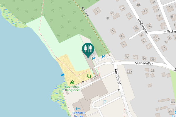 Map showing location of Am Strand 2 Toilet