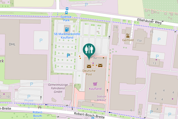 Map showing location of Robert-Bosch-Breite 8 Toilet