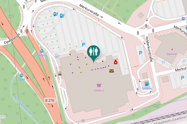 Map showing location of Merkurstraße 57 Toilet