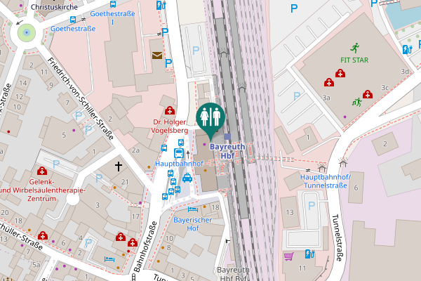 Map showing location of Bahnhofstraße 20 Toilet