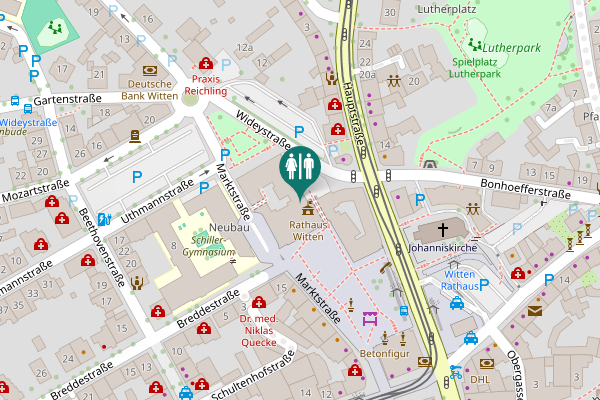Map showing location of Marktstraße 16 Toilet
