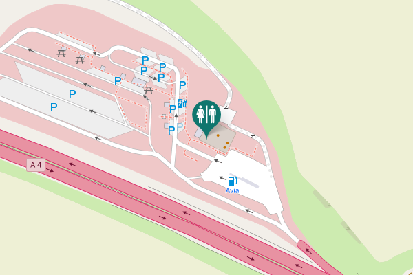 Map showing location of A 4 Toilet