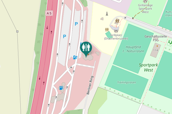 Map showing location of Berliner Ring Toilet