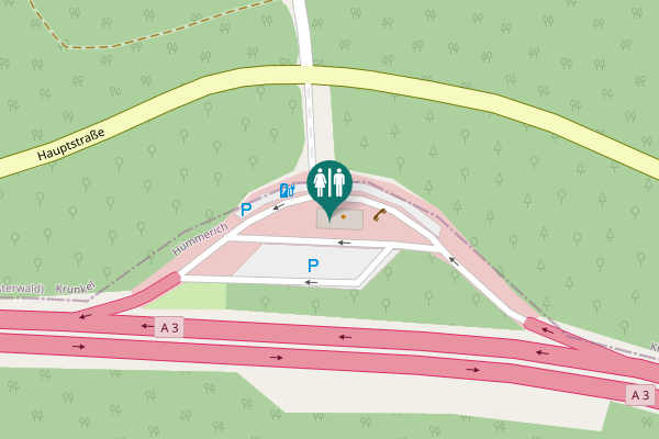 Map showing location of A 3 Toilet