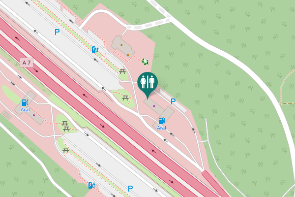 Map showing location of A 7 Toilet