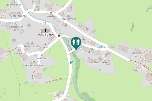 Map showing location of Virgen Toilet