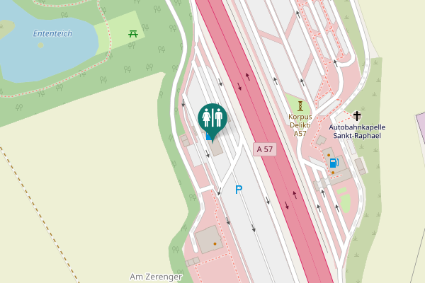 Map showing location of A 57 Toilet
