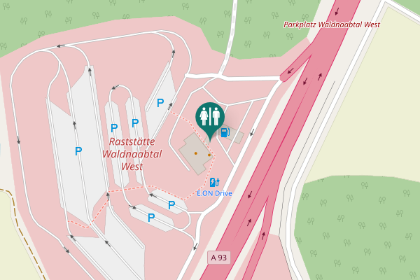Map showing location of A 93 Toilet