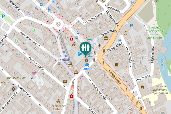 Map showing location of Königstraße 88 Toilet