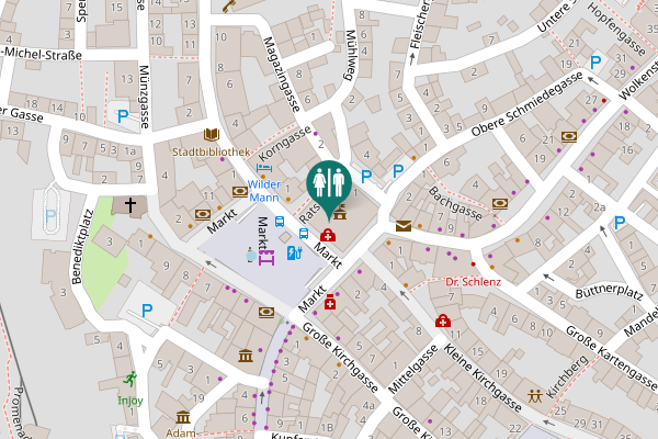 Map showing location of Markt 1 Toilet