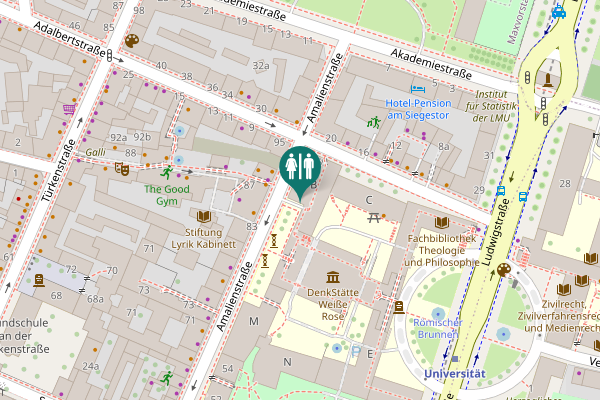 Map showing location of Adalbertstraße 5 Toilet