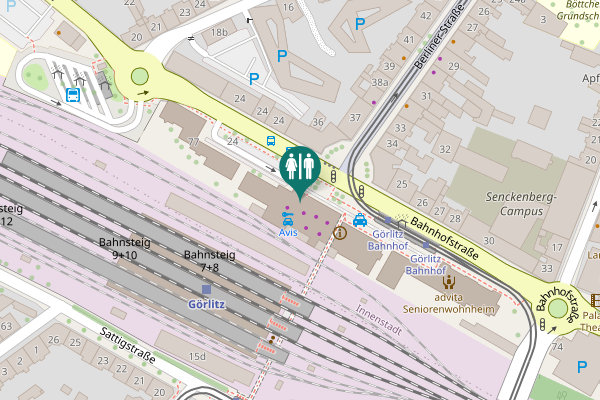 Map showing location of Bahnhofstraße 76 Toilet