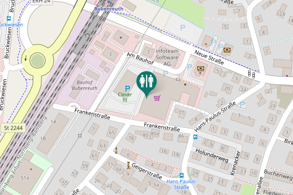 Map showing location of Frankenstraße 75 Toilet