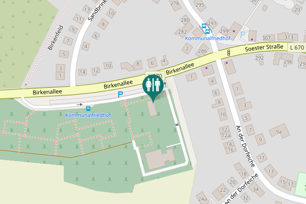 Map showing location of Birkenallee 6 Toilet