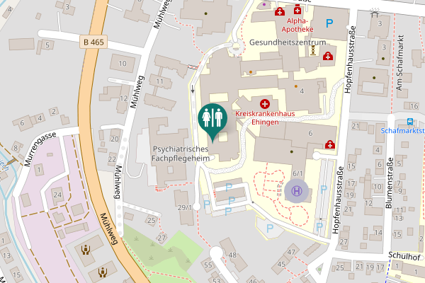 Map showing location of Spitalstraße Toilet