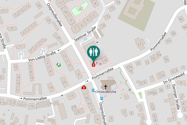 Map showing location of Pommernallee 26 Toilet