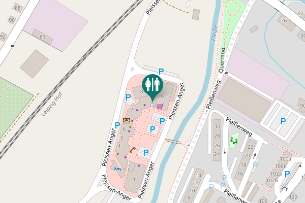 Map showing location of Pleissen-Anger 9 Toilet