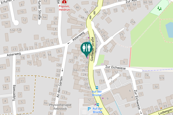 Map showing location of Gießener Straße 32 Toilet