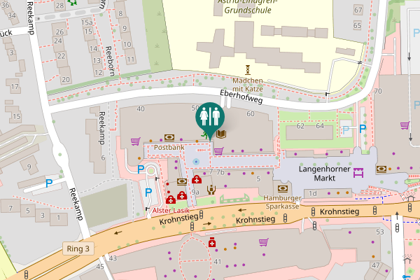Map showing location of Langenhorner Markt 8b Toilet
