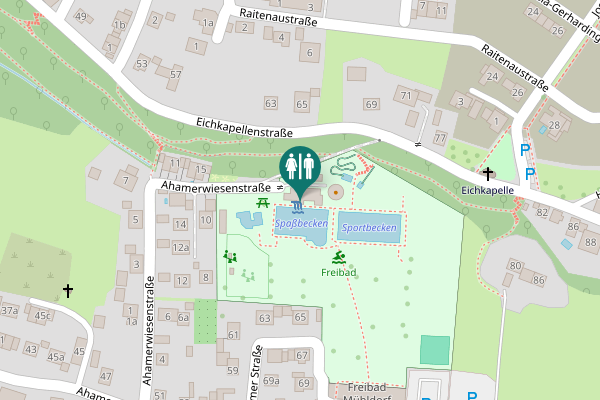 Map showing location of Ahamer Straße 75 Toilet