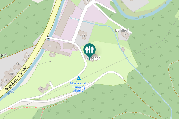Map showing location of Rippoldsauer Straße 8 Toilet