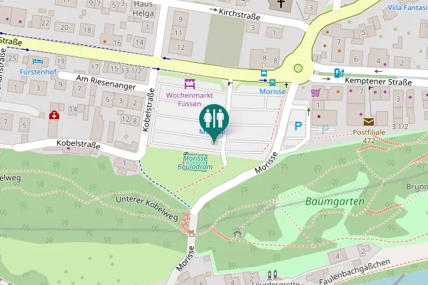 Map showing location of Morisse Toilet