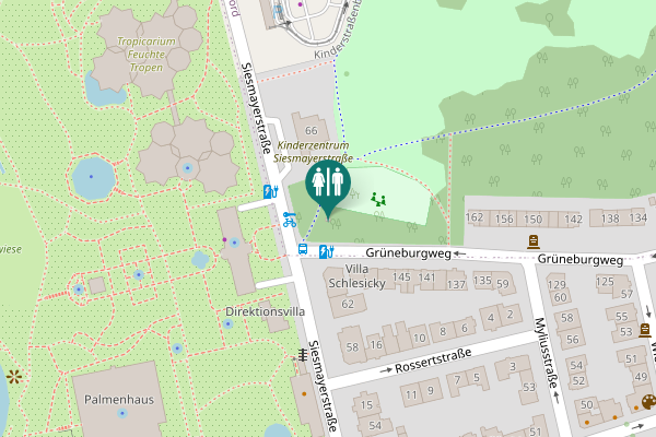 Map showing location of Grüneburgweg 153 Toilet